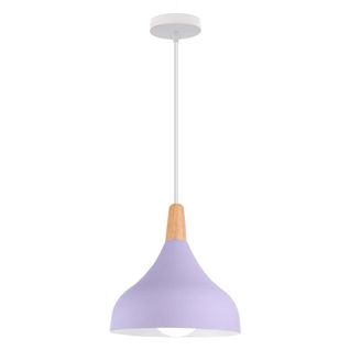 Lampe à Suspension Moderne Plafonnier D'intérieur Lustre Abat-jour En Métal Violet E27