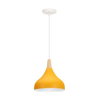 Plafonnier D'intérieur Lampe à Suspension Moderne Lustre Abat-jour En Métal Jaune E27