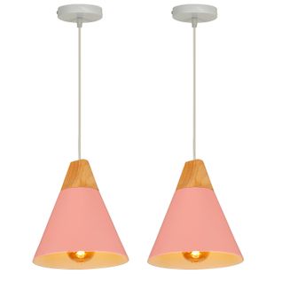 2x Lampe à Suspension Moderne Rose Suspension Luminaire Nordique Lustre Rétro En Métal Intérieure