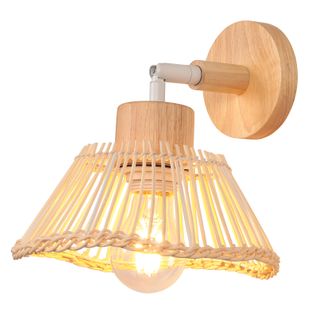 Applique Murale Intérieure Lampe Murale Bambou Rétro Luminaire Applique Vintage E27