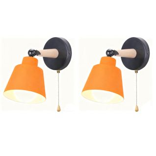 2pcs Applique Murale Moderne Applique Murale Rétro Minimaliste Lampe Murale D'intérieur E27 Orange