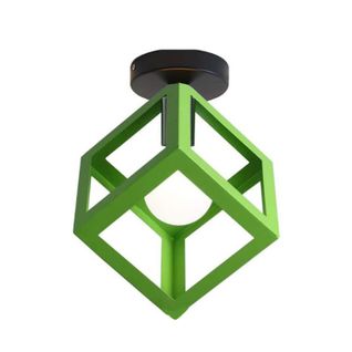 Lampe De Plafond En Forme De Cube Luminaire Plafonnier Moderne Plafonnier Rétro Vintage Vert