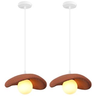 2pcs 20cm Suspension Lustre Moderne Lustre Créatif D'intérieur Plafonnier Rétro E27 Orange
