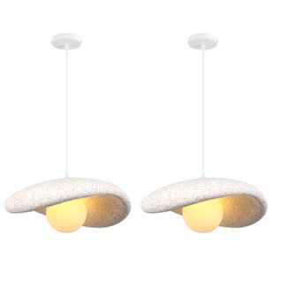 2pcs 30cm Suspension Lustre Moderne Lustre Créatif D'intérieur Plafonnier Rétro E27 Blanc