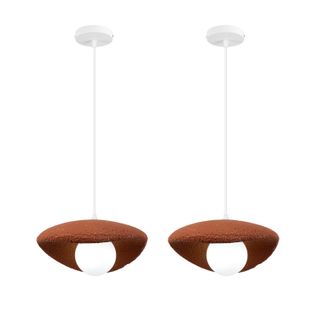 2pcs 30cm Suspension Lustre Moderne Lustre Créatif D'intérieur Plafonnier Rétro E27 Orange