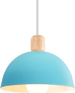 20cm Lustre En Métal Vintage Suspension Luminaire Moderne Lampe à Suspension D'intérieur Bleu