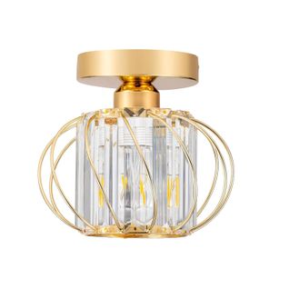 Plafonnier En Verre Lampe De Plafond En Cristal Lustre Moderne Or Plafonnier Créatif E27