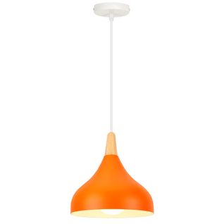 Plafonnier D'intérieur Lampe à Suspension Moderne Lustre Minimaliste Abat-jour En Métal Orange