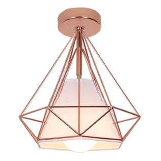 Plafonnier Industrielle Cage E27 Lampe De Plafond Pour Salon Salle Chambre Rose