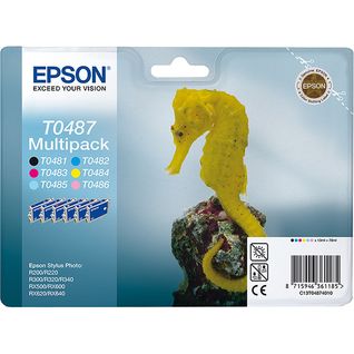 Cartouches D'encre Seahorse Multipack "hippocampe" (t0487) - Encres Quickdry N, C, Cc, M, Mc, J