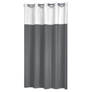 Rideau De Douche Double 180x200 Cm Gris Et Blanc