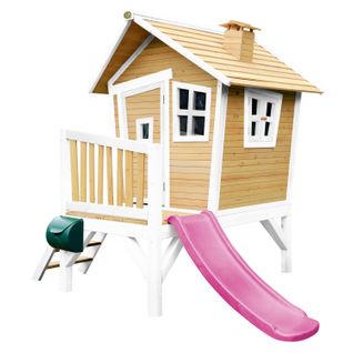 Robin Maison Enfant Avec Toboggan Violet - Aire De Jeux Pour L'extérieur En Marron et Blanc -