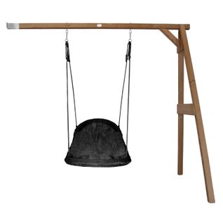 Portique Mural En Bois Fsc Marron Avec Balançoire Nid D’oiseau Enfant 100 Cm Roxy - Balançoire