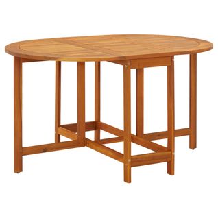 Table De Jardin 130x90x72 Cm En Bois D'acacia Massif, Pliable Résistante Auxintempéries