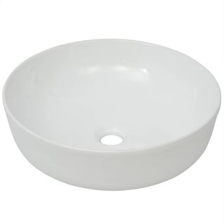 Lavabo Ronde Céramique Blanc 41,5 X 13,5 Cm