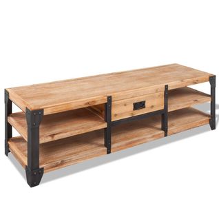 Meuble TV 140x40x45 Cm Bois D'acacia Massif