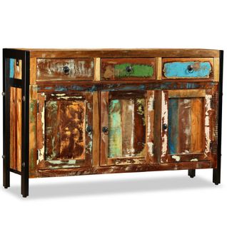 Buffet Bois De Récupération Massif 120x35x76 Cm