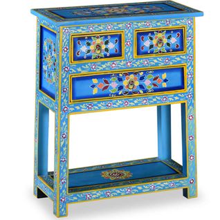 Buffet Avec Tiroirs Bois Massif De Manguier Peinture Turquoise