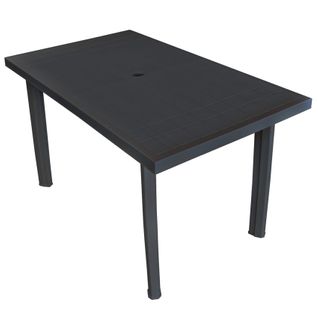 Table Rectangulaire En Pvc - 126x76x72 Cm - Gris Anthracite