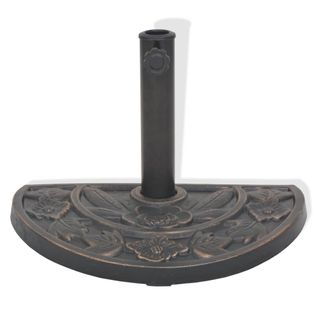 Socle De Parasol En Résine Demi-cercle Bronze 9 Kg