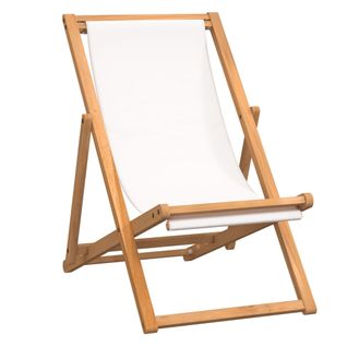 Chaise De Terrasse Teck 56x105x96 Cm Couleur Crème
