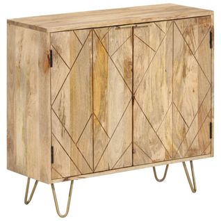 Buffet 80x30x75 Cm Bois De Manguier Solide