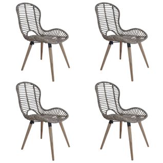 Chaises À Manger Lot De 4 Marron Rotin Naturel