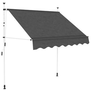 Auvent Avec Manivelle Manuel Rétractable 150 Cm Anthracite Store Banne Balcon Jardin