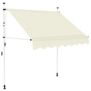 Auvent Avec Manivelle Manuel Rétractable 150 Cm Crème Store Banne Balcon Jardin Terrasse