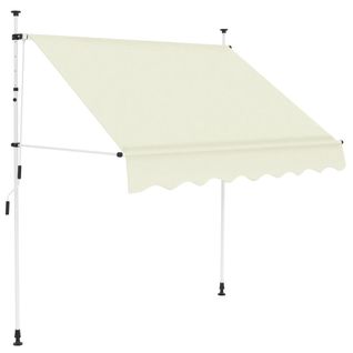 Auvent Avec Manivelle Manuel Rétractable 200 Cm Crème Store Banne Balcon Jardin Terrasse