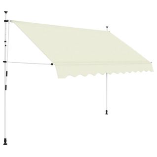 Auvent Avec Manivelle Manuel Rétractable 250 Cm Crème Store Banne Balcon Jardin Terrasse
