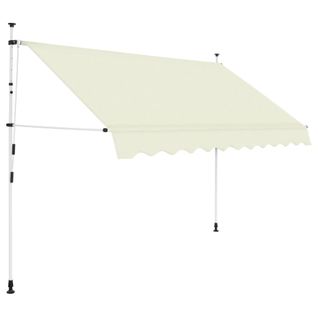 Auvent Avec Manivelle Manuel Rétractable 300 Cm Crème Store Banne Balcon Jardin Terrasse
