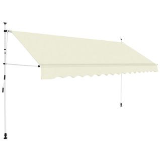 Auvent Avec Manivelle Manuel Rétractable 400 Cm Crème Store Banne Balcon Jardin Terrasse