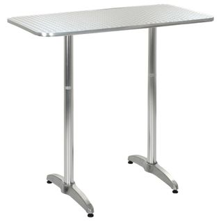 Table De Jardin Argenté 120x60x(70-110) Cm  Aluminium