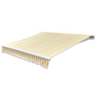 Auvent Pliable Manuel 300 Cm Jaune/blanc
