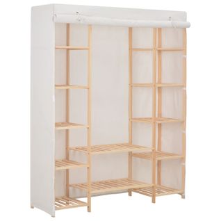 Garde-robe Blanc 135 X 40 X 170 Cm Tissu