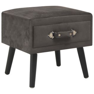 Table De Chevet Gris 40x35x40 Cm Velours