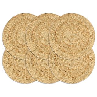 Napperons 6 Pièces Naturel Plain 38 Cm Rond Jute
