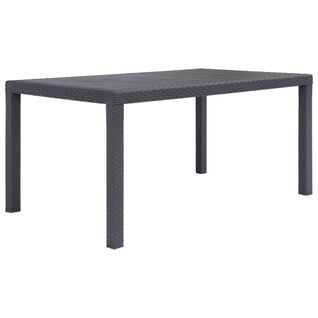 Table De Jardin Marron 150x90x72 Cm Plastique Aspect De Rotin