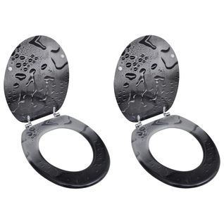 Sièges De Toilette Avec Couvercles 2 Pièces Mdf Goutte D'eau