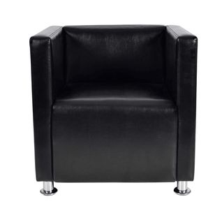 Fauteuil Cube Noir Similicuir