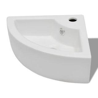 Lavabo Avec Trou De Trop-plein 45x32x12,5 Cm Blanc