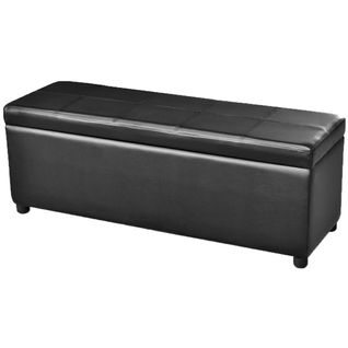 Banc Long De Rangement Bois Noir