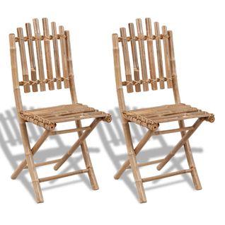 Chaises Pliables De Jardin 2 PCs Bambou