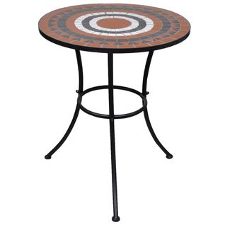 Table De Bistro Terre Cuite Et Blanc 60 Cm Mosaïque