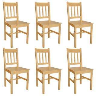 Chaises De Salle à Manger Design Ergonomique et Finition Facile à Nettoyer 6 Pièces Bois De Pin
