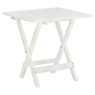 Table De Bistro Blanc 46x46x47 Cm Bois D'acacia Massif
