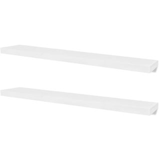 2 Étagères Murales Mdf Blanc Rangement De Livres/dvd