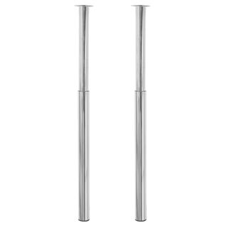 Pieds De Table Télescopique 2 Pièces Chrome 710 Mm - 1100 Mm