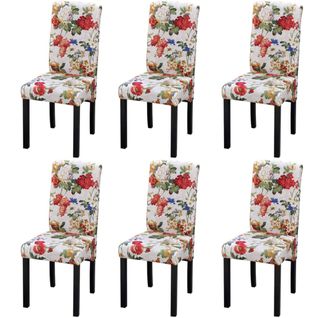 Chaises à Manger Lot De 6 Multicolore Tissu